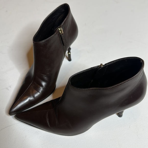 Gucci Brown Leather Bamboo Heel Ankle Boot 7 1/2 - Picture 15 of 16